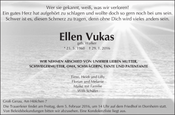 Traueranzeige von Ellen Vukas von trauer.echo-online.de