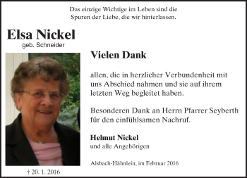 Traueranzeige von Elsa Nickel von trauer.echo-online.de