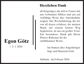 Traueranzeige von Egon Götz von trauer.echo-online.de