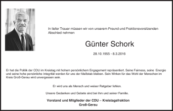 Traueranzeige von Günter Schork von trauer.echo-online.de
