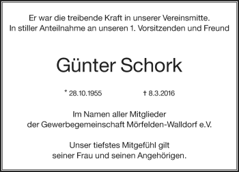Traueranzeige von Günter Schork von trauer.echo-online.de