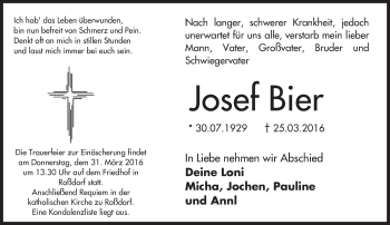 Traueranzeige von Josef Bier von trauer.echo-online.de