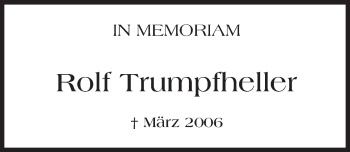 Traueranzeige von Rolf Trumpfheller von trauer.echo-online.de