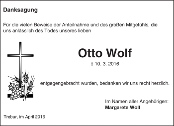 Traueranzeige von Otto Wolf von trauer.echo-online.de