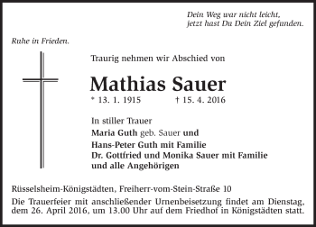 Traueranzeige von Mathias Sauer von trauer.echo-online.de Traueranzeige von Mathias Sauer von trauer.echo-online.de