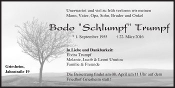 Traueranzeige von Bodo  Trumpf von trauer.echo-online.de