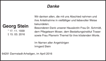 Traueranzeige von Georg Stein von trauer.echo-online.de
