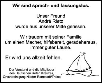 Traueranzeige von Andre Rietz von trauer.echo-online.de