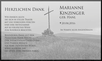 Traueranzeige von Marianne Kinzinger von Trauerportal Echo Online