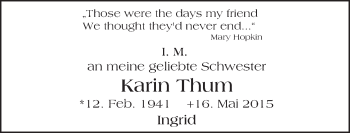 Traueranzeige von Karin Thum von  Wiesbaden komplett