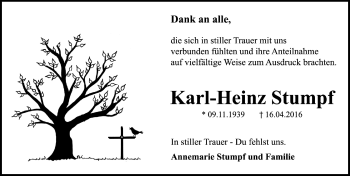 Traueranzeige von Karl-Heinz Stumpf von  Allgemeine Zeitung Mainz