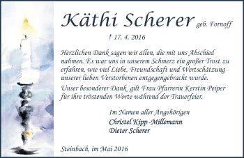 Traueranzeige von Käthi Scherer von Trauerportal Echo Online