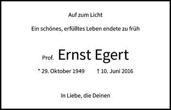 Traueranzeige von Ernst Egert von Trauerportal Echo Online