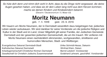 Traueranzeige von Moritz Neumann von Trauerportal Echo Online