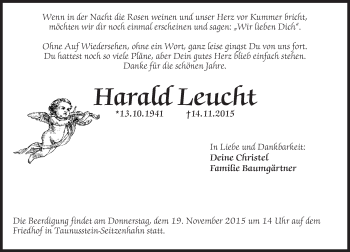 Traueranzeige von Harald Leucht von  Wiesbaden komplett