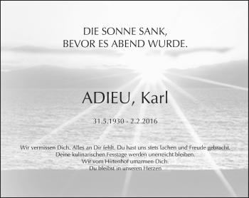 Traueranzeige von Karl  von  Wiesbaden komplett
