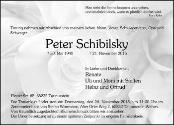 Traueranzeige von Peter Schibilsky von  Wiesbaden komplett