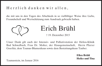 Traueranzeige von Erich Brühl von  Wiesbaden komplett
