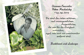 Traueranzeige von Petra Machalsky von  Idsteiner Zeitung