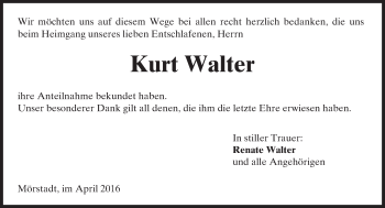 Traueranzeige von Kurt Walter von  Wormser Zeitung