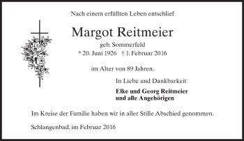 Traueranzeige von Margot Reitmeier von  Wiesbaden komplett