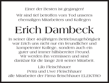 Traueranzeige von Erich Dambeck von  Idsteiner Zeitung