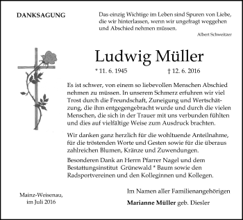 Traueranzeige von Ludwig Müller von Trauerportal Rhein Main Presse Traueranzeige von Ludwig Müller von Trauerportal Rhein Main Presse