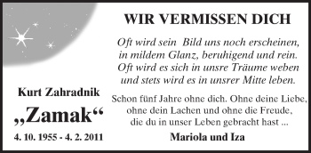 Traueranzeige von Kurt Zahradnik von  Kreisanzeiger