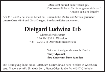 Traueranzeige von Dietgard Ludwina Erb von trauer.echo-online.de