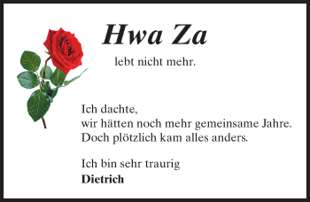 Traueranzeige von Hwa Za Park-Fischer von trauer.echo-online.de