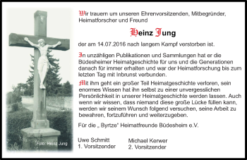 Traueranzeige von Heinz Jung von Trauerportal Rhein Main Presse