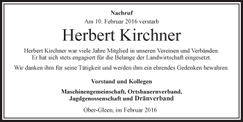 Traueranzeige von Herbert Kirchner von VRM Trauer