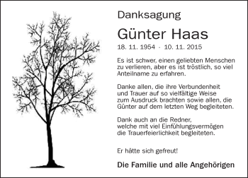 Traueranzeige von Günter Haas von  Bürstädter Zeitung