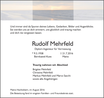 Traueranzeige von Rudolf Mehrfeld von Trauerportal Rhein Main Presse Traueranzeige von Rudolf Mehrfeld von Trauerportal Rhein Main Presse
