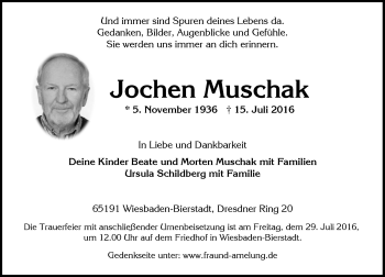 Traueranzeige von Jochen Muschak von  Wiesbaden komplett