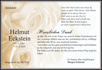Traueranzeige von Helmut Eckstein von VRM Trauer