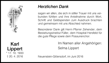 Traueranzeige von Karl Lippert von VRM Trauer