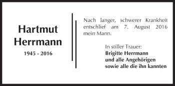 Traueranzeige von Hartmut Herrmann von Trauerportal Echo Online