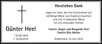 Traueranzeige von Günter Heel von VRM Trauer