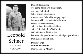 Traueranzeige von Leopold Seltner von VRM Trauer