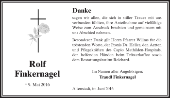 Traueranzeige von Rolf Finkernagel von  Kreisanzeiger