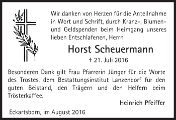 Traueranzeige von Horst Scheuermann von  Kreisanzeiger