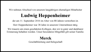 Traueranzeige von Ludwig Heppenheimer von Trauerportal Echo Online