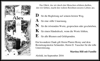 Traueranzeige von Alex  von VRM Trauer