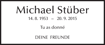 Traueranzeige von Michael Stüber von Trauerportal Rhein Main Presse