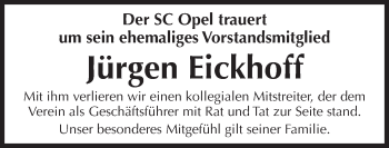Traueranzeige von Jürgen Eickhoff von Trauerportal Rhein Main Presse