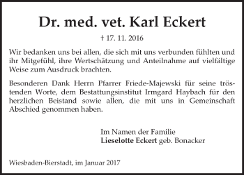 Traueranzeige von Karl Eckert von Trauerportal Rhein Main Presse