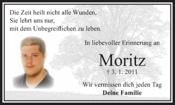 Traueranzeige von Moritz Balser von VRM Trauer