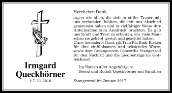 Traueranzeige von Irmgard Queckbörner von  Gießener Anzeiger