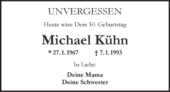 Traueranzeige von Michael Kühn von Trauerportal Rhein Main Presse